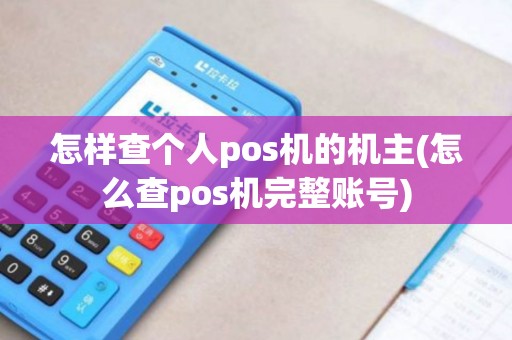 怎样查个人pos机的机主(怎么查pos机完整账号)