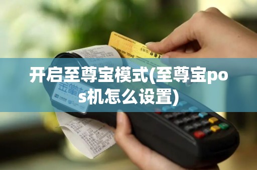 开启至尊宝模式(至尊宝pos机怎么设置)