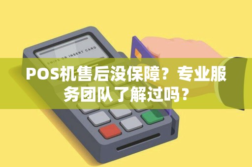 POS机售后没保障?专业服务团队了解过吗?
