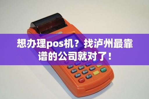 想办理pos机？找泸州最靠谱的公司就对了！